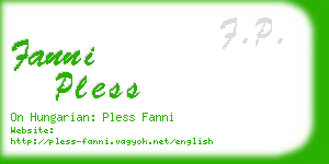 fanni pless business card